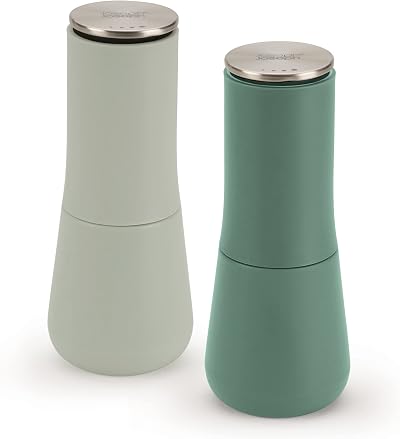 Joseph Joseph Milltop Non-Spill Salt and Pepper Mill Set Sage Green 8