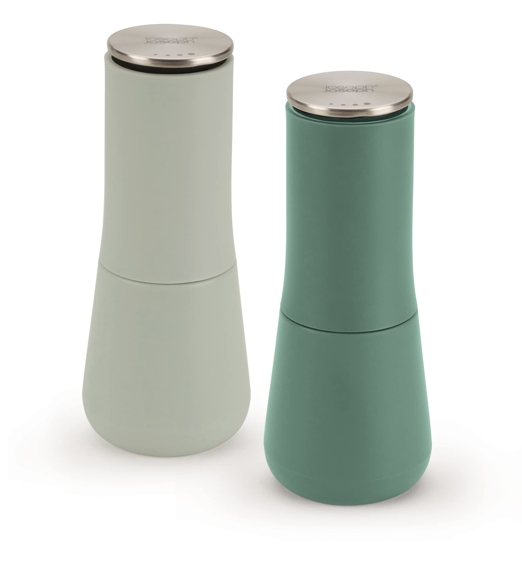 Joseph Joseph Milltop Non-Spill Salt and Pepper Mill Set Refillable with Ceramic Grinding, Sage Green, 8 — image 1