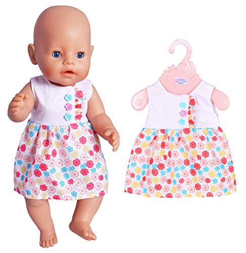 ebuddy 6 Sets Doll Clothes Outfits for 14 to 16 Inch New Born Baby Dolls, Baby Bitty Dolls and 18 inch Girl Doll