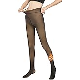 Mitid Fleece Lined Tights Women Leggings Thermal Pantyhose Fake Translucent Opaque High Waisted Winter Warm Sheer Tight