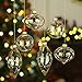 Sea Team Christmas Clear Glass Ball Ornaments Finial Drops Pendants with Rose Gold Floral Designs for Xmas Tree Decorations, 70mm/2.76-inch, Set of 12