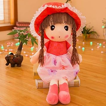ipqc Muñeca de Trapo sueño muñeca Linda Flor Hada Rojo Vestido de Encaje muñeca de los niños muñeca Linda niña 80 cm: Amazon.es: Juguetes y juegos