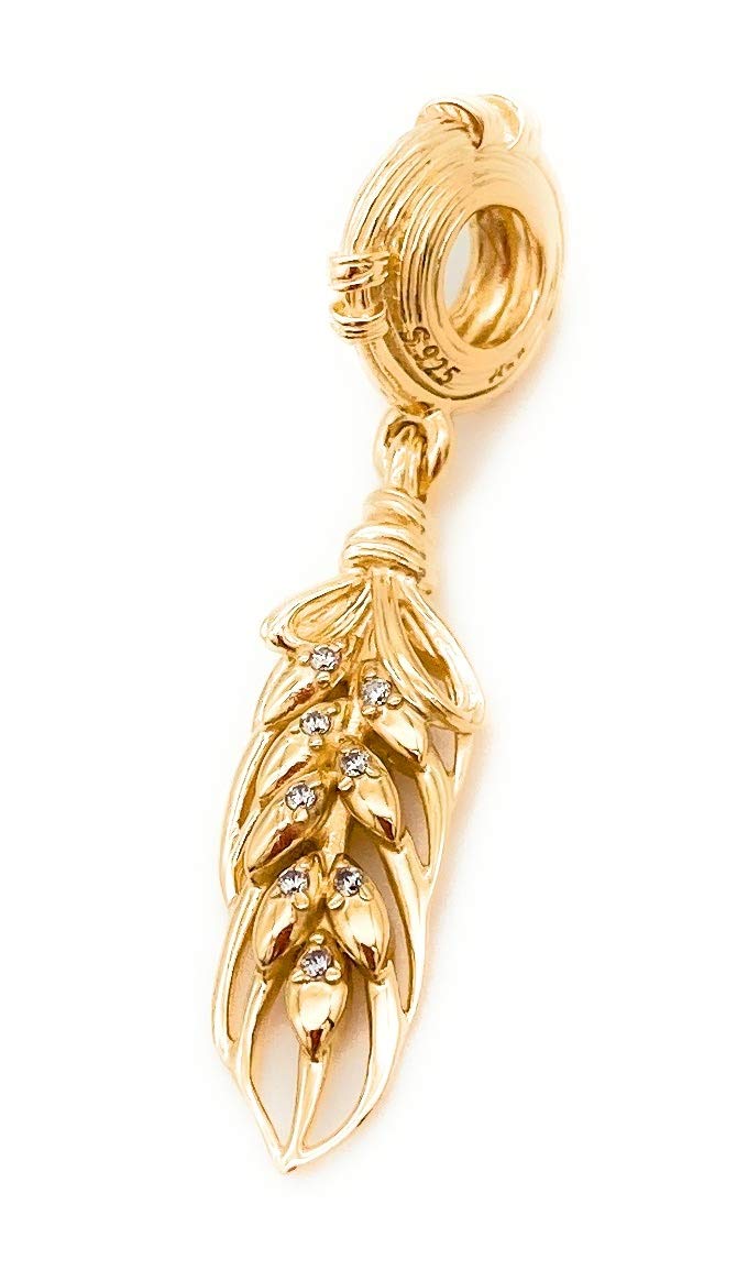 Pandora Gold Wheat Grain Charm 767586CZ