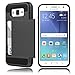 Galaxy J7 Case, EC™ Samsung Galaxy J7 Wallet Case, Flexible Shockproof Rubber Bumper Armor Hard Case Cover with Card Holder Slot for Samsung Galaxy J7 2015 / Samsung SM-J700 (Black)