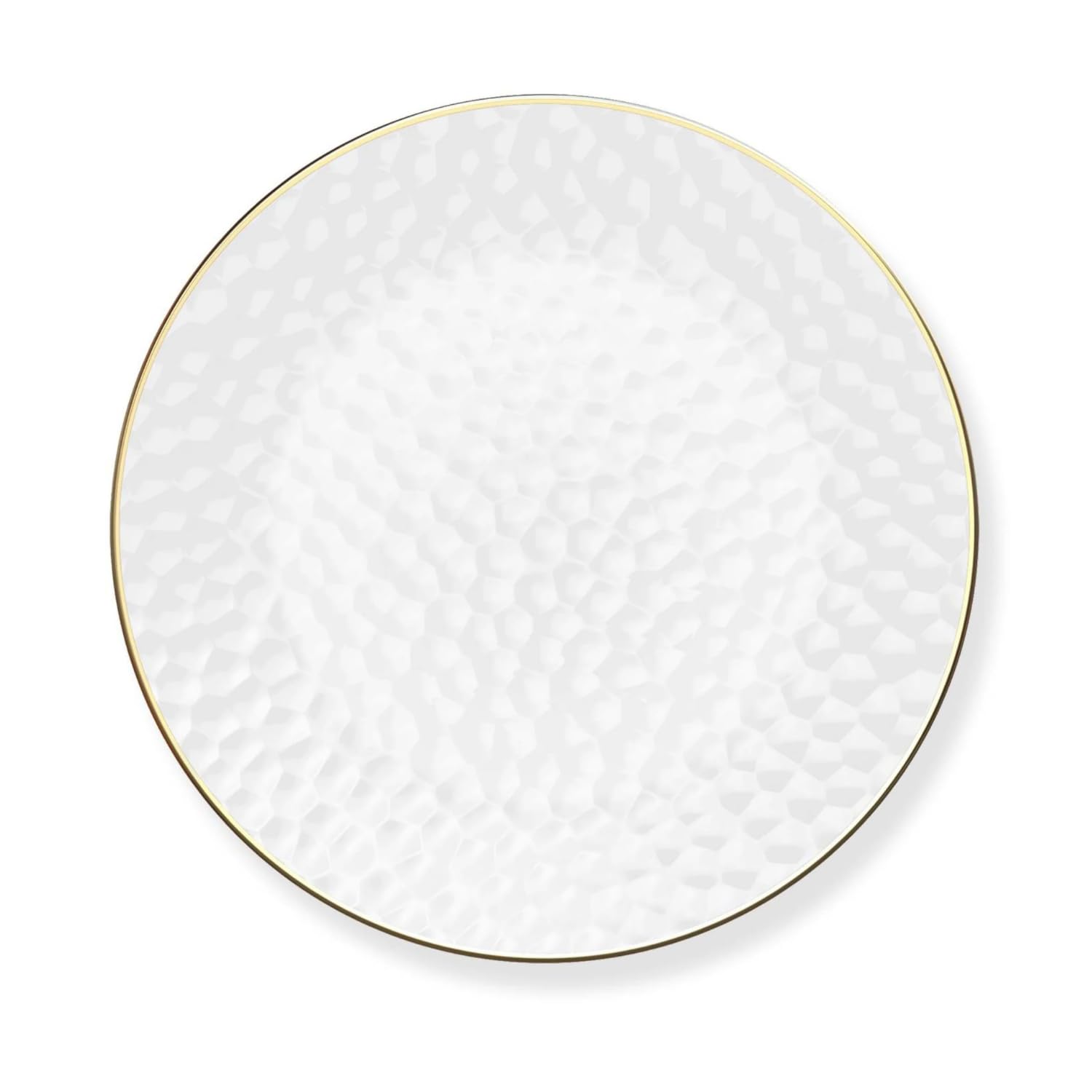 Photo 1 of 13 Inch Gold Hammered Charger Plates, 100 pcs Extra Large Gold Rimmed Sturdy Plastic Charger Plates