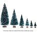 Leinuosen Mini Christmas Trees Artificial Sisal Trees Snow Frost Ornaments with Wooden Bases for Christmas Home Party Decoration (Size 1, 43 Pieces)
