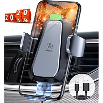 VANMASS Wireless Car Charger Mount, Qi Certification, Automatic Clamping, Fast Charging, Air Vent Cell Phone Holder for Car Compatible with iPhone 11 Pro Xs Max XR 8, Samsung S10 Note 10, LG V30, etc