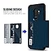 Galaxy S9 Plus Case, Anuck Shockproof Galaxy S9 Plus Wallet Case Card Pocket Anti-Scratch Hard Shell Soft Rubber Bumper Protective Cover with Card Holder Slot for Samsung Galaxy S9 Plus - Dark Blue