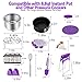for Instant Pot Compatible with 6,8 Qt, Ninja Foodi 8qt - Stainless Steel Steamer Basket, Springform Pan, Egg Steamer Rack, Silicon Egg Bites Mold and More (Purple)