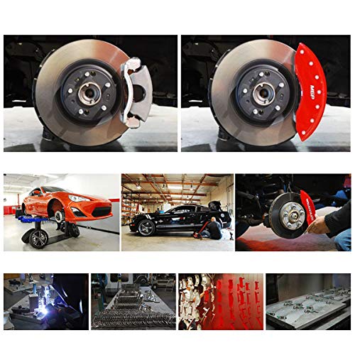 MGP Caliper Covers 12199SDRTRD Caliper Cover with Red Powder Coat Finish, (Set of 4)