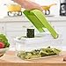 Vegetable Chopper,Upintek Vegetable Fruit Dicer,Effortless No-Mess Salad Onion Vegetable Cutter+Peeler Slicer (Freebies),3Interchangeable Blades Set with Food Container,Cleaning Brush for Veggie Pasta