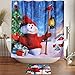 OurWarm 72 x 72 Inch Shower Curtain Sets, Christmas Snowman Waterproof Shower Curtain Mat Bathroom Decorations