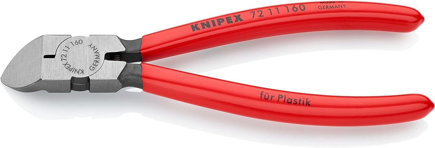 KNIPEX Diagonal Cutters for Plastics Self-Service Card with Plastic Coating 160 mm, 72 11 160 SB
