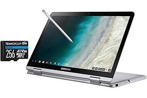 ME2 MICHAELELECTRONICS2 Samsung Chromebook Plus V2 12.2" Business 2-in-1 Laptop (Intel Celeron 3965Y, 4GB LPDDR3, 64GB SSD, Active Pen, WiFi 5, Webcam, Chrome OS) w/256GB microSDXC Card