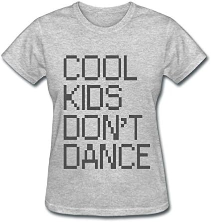 Jianwu33 Women's Grey Cotton T-Shirt COOL KIDS DON'T DANCE