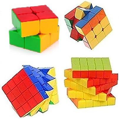 Mayatras Combo of Stickerless 2x2x2, 3x3, 4x4 & 5x5 Cube Magic Rubik Puzzle (4 Pcs)
