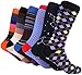 Marino Mens Dress Socks - Fun Colorful Socks for Men - Cotton Funky Socks - 6 Pack