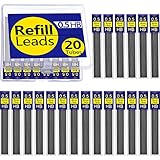Tatuo 20 Tubes HB Black Lead Refills Mechanical Pencil Refills with Plastic Box, 240 Pieces (0.5 mm)