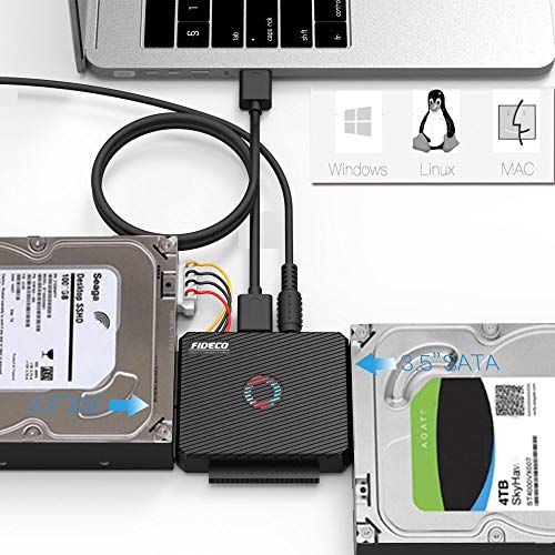 IDE Adapter Cable, FIDECO USB 3.0 to SATA Adapter Hard Drvie Converter IDE Cable for 2.5"/3.5" IDE and SATA III HDD SSD Drives, 5.25-Inch DVD-ROM/CD-ROM/CD-RW/DVD-RW/DVD+RW (IDE Cable PL03) (Renewed)