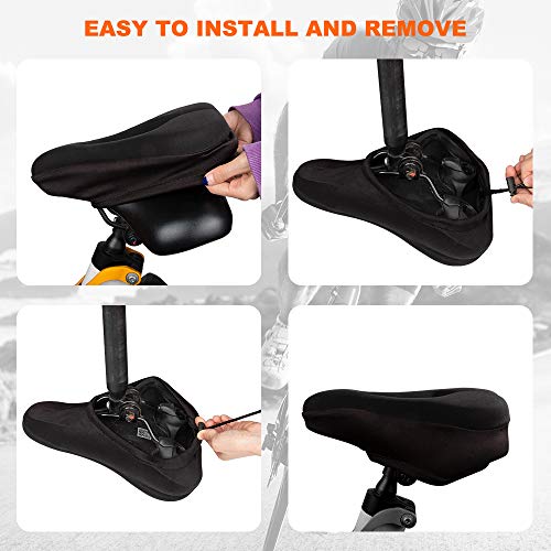 Bike Seat Cushion Cover, Narrow Exercise Bicycle Seat Cover Padded