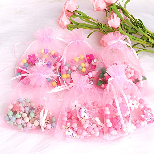 Hicdaw 18PCS Toddler Costume Jewelry Animal Friends Necklace Bracelet Set for Unicorn Party Favors Dress Up Gift for Girls - Thumbnail 2