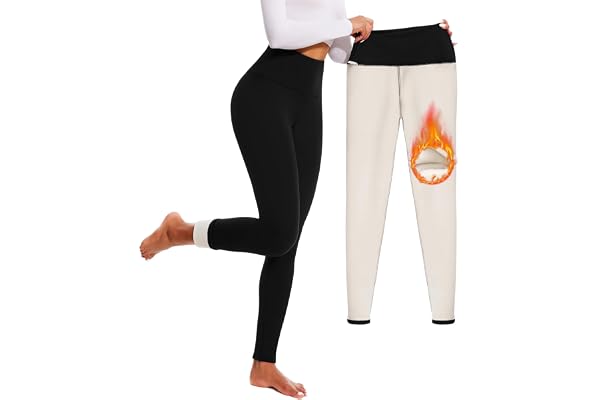 iaoja Thick Fleece Lined Leggings for Women – High Waisted Winter Thermal Warm Yoga Pants Workout Tummy Control Leggings