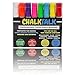 ChalkTalk Premium Liquid Chalk Markers Unique Reversible 6mm Chisel/Round Tip 8 Pack Erasable Paint Marker For Menu Board Bistro Glass Kids Art Labels ChalkBoard Whiteboard Bright Neon Colors & White