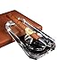 IUME Crystal Glass Cigar Ashtray Cigarette Holder Living Room Home Office Outdoor Travel for Women Men Tabletop Desk Decoration Decor Tray Box
