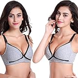 LANFEI Women's Cotton Spandex Wirefree Sleep Bra for Nursing and Maternity