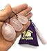 Everydlife Drilled Rose Crystal Quartz Jade Egg for Kegel Exercise, Set of 4 Yoni Eggs Weights and Massage Stick for Women