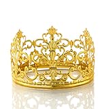 POKERGODZ Vintage Mini Princess Crown Cake Topper Small Wedding Birthday Party Decoration (Gold)