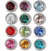 Stainless steel assorted assorted birthstones ear piercing gun kit cartilage earring stud hypoallergenic surgical steel baby earrings for women