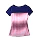 Women Breastfeeding Shirt Striped Patchwork Short Sleeve Maternity Breastfeeding and Nursing Tops (Red Stripe, L)