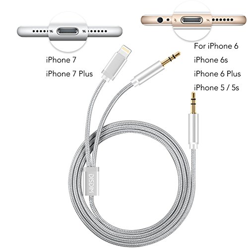 iPhone 7 Aux Adapter, DISDIM Aluminum [Anti-oxidation] Lightning Port to Audio Jack Cable with Male Extend 3.5mm Adapter Cord for iPhone 7 / 7 Plus / 8 / 8 Plus,iOS 11,Android Smartphone to Car Stereo - Thumbnail 4