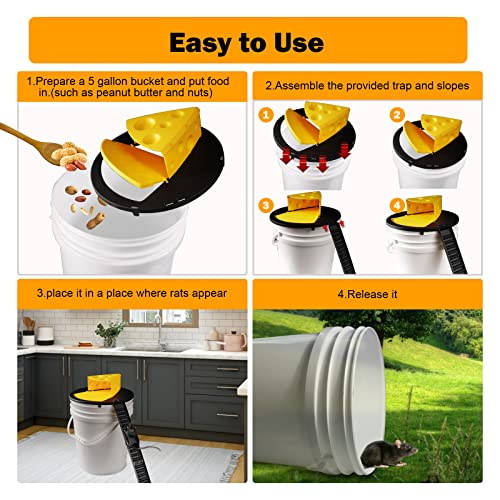 Mouse Trap Bucket，Bucket Mouse Traps，Rat Trap Bucket/Reusable Smart Rat