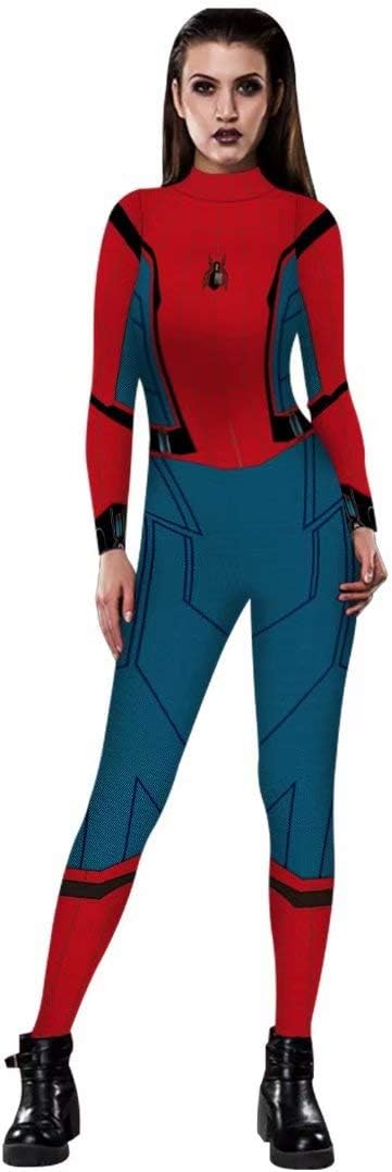 Tsyllyp Adult Christmas Halloween Costume Women Sexy 3D Jumpsuit Bodysuit