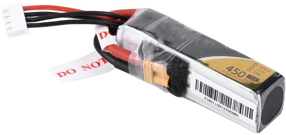 Drfeify 450mAh LiPo Battery, 11.1V 75C Lithium Ion Long Battery Pack for Quadcopter