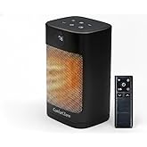 Comfort Zone 1500W Oscillating Desktop Heater – Portable Ceramic Space Heater with Remote, Digital Thermostat (50°F-90°F), ECO Mode, 12-Hour Timer, Child Lock & Stay-Cool Housing – Black