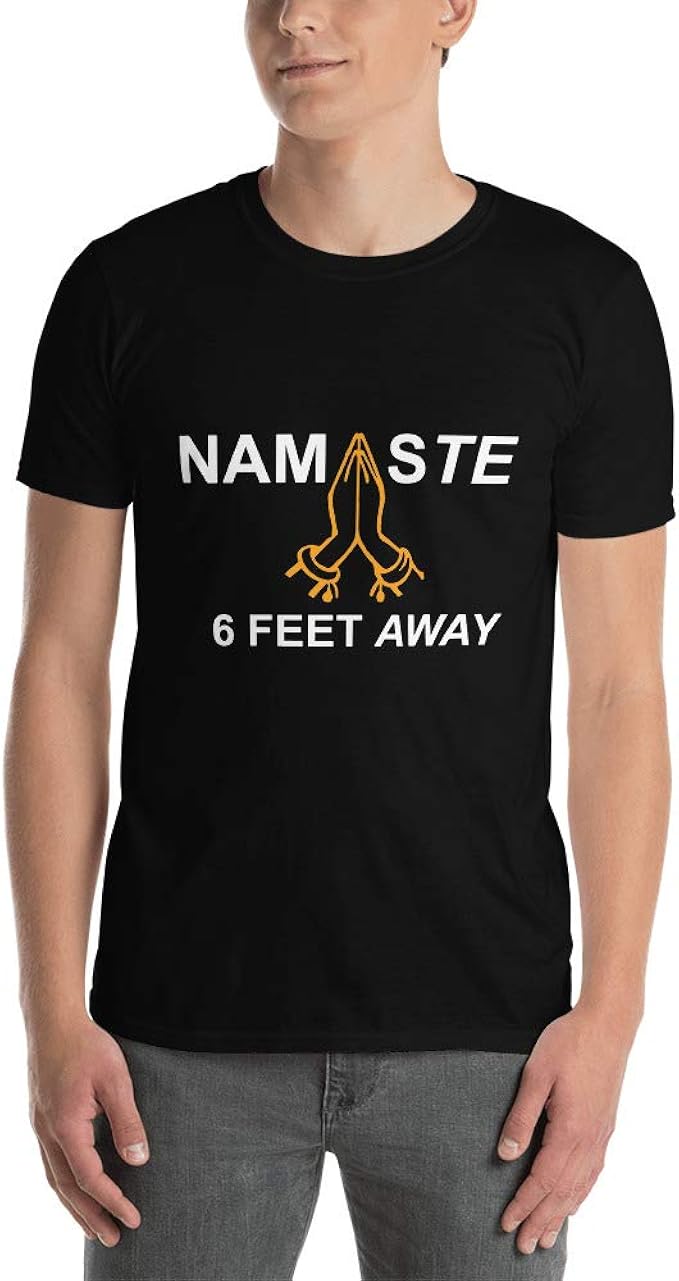 xockshop funny t shirt namaste 6 feet away short sleeve unisex t shirt for men and women unisex amazon com xockshop funny t shirt namaste 6 feet away short sleeve unisex t shirt for men and women unisex