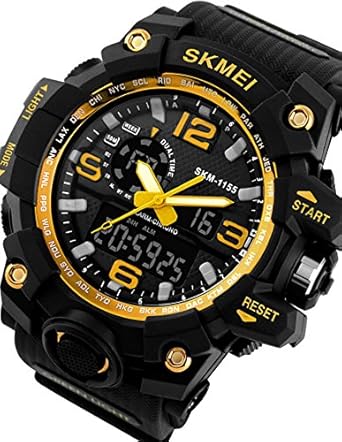 Zeiger New Mens Analog Sport Watch Digital Outdoor for Boy Friend, LED Day Date Chronograph, Black Resin Band...