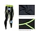 BALEAF Men's Running wear Fitness Workout Compression Pants Base Layer Tights Black Fluorescent Yellow Size M
