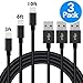 GANJOY iPhone Charger 3Pack 3FT/6FT/10FT(1M/2M/3M) Nylon Braided 8 pin Charging Cables USB Charger Cord, Compatible with iPhone 7/7 Plus/6s/6s Plus/6/6 Plus/5/5S/5C/SE/iPad and iPod (Black)