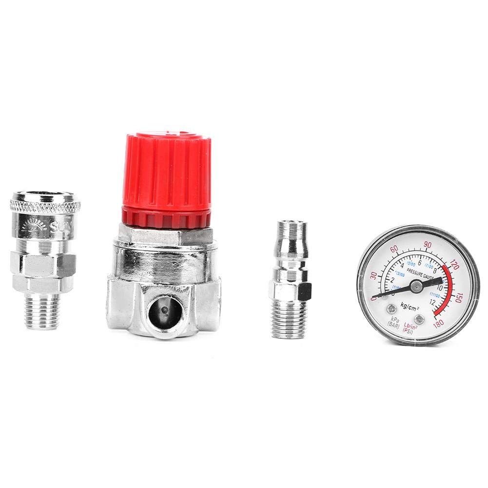 Compressor Air Pressure Regulator Gauge Air Compressor Replacement, Pressure Regulator Switch Control Valve Gauge with Male/Female Connector for Air Compressor