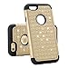 iPhone 6S Plus Case, ShuYo [Twinkle Series] Hard PC with Soft Rubber Heavy Duty Dual Layer Hybrid Armor Bling Diamond Defender Case Cover For iPhone 6 Plus / 6S Plus(5.5 inch) - Gold/Black
