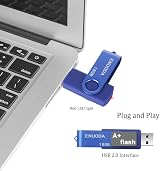 ENUODA 16GB USB 2.0 Flash Drive 2 Pack Swivel Design Purple Blue view 5
