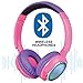 Contixo KB-300 Kid Safe Over The Ear Wireless Bluetooth LED Headphone w/Volume Limiter, Built-in Microphone, Micro SD, FM Stereo Radio (Pink + Purple) - Best Gift