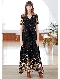 Vestido vintage floral, bohemio, floral, para mujer