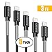 Lightning Charger Cable 3FT,Puridea iPhone Cable / iPhone Cord [Max 2.4A] For iPhone X 8 7 6S 6 Plus iPad 2 3 4 Mini, iPad Pro Air, iPod [5 Pack Black]