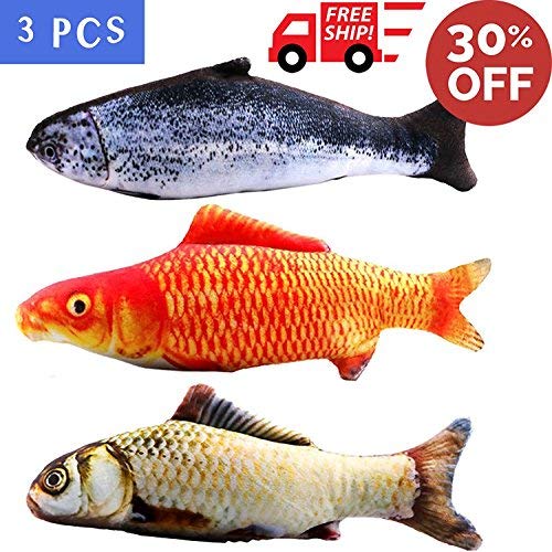 MAXXV® Catnip Fish Toys for Cats - North American Organic Catnip - 3PCS Catnip Toys for Cats - 11.5\