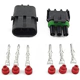 HiseNook 5 Kit Waterproof Electrical Wire Cable 3 Pin Way Connector Plug (Package includes 5 sets)